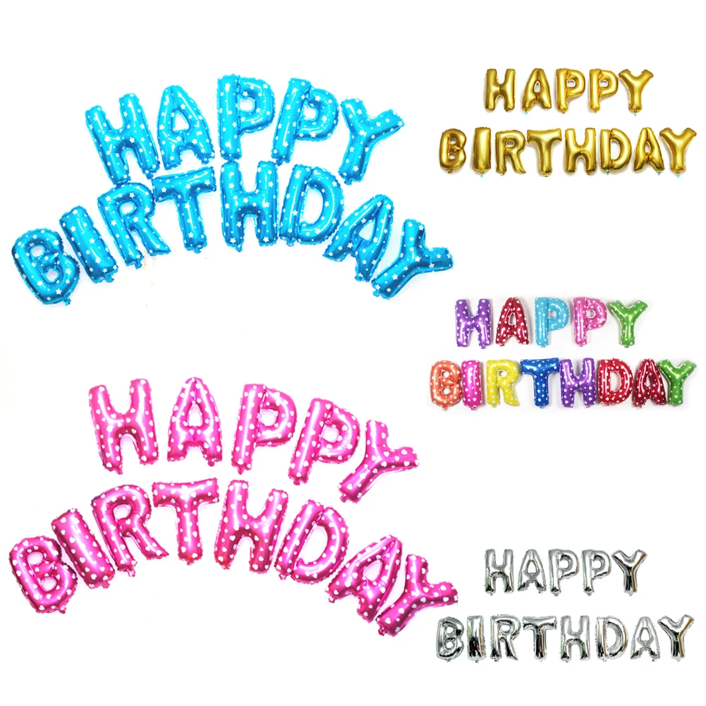 Разноцветные буквы с днем рождения Фольга Шарики детей День рождения письмо Шарики Игрушечные лошадки Аксессуары поставки