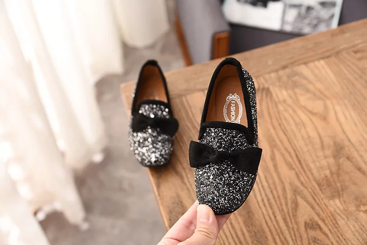 princess shoes spring and autumnfashion new Korean children's peas shoes girls single shoes diamond Girls leather shoes