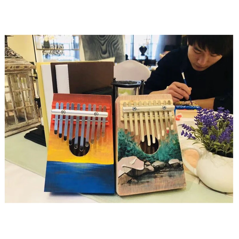 SLADE 10 Key Kalimba DIY Kit Basswood Thumb Piano Mbira for Handwork Painting Parents-child Campaign