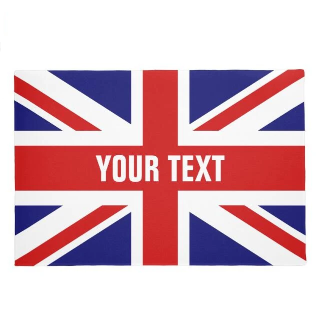 Us 16 71 12 Off Custom Text Union Jack Flag Welcome Door Mat Personalised England Flag Door Mats Entrance Floor Living Room Bedroom Office Chair In