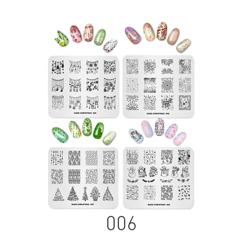 

AriesLibra 4PCS SET-6 Nail Stamping Plates Set Lace Flower Animal Pattern Nail Art Stamp Stamping Template Image Plate Stencil