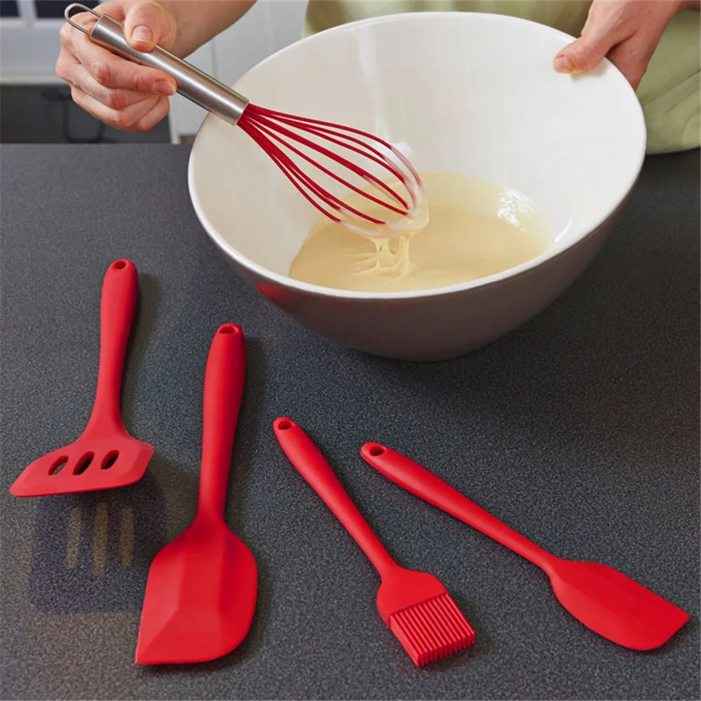 Approved Silicone Cooking Tools Silicone Kitchen Utensils Set (5 Piece) in Hygienic Solid