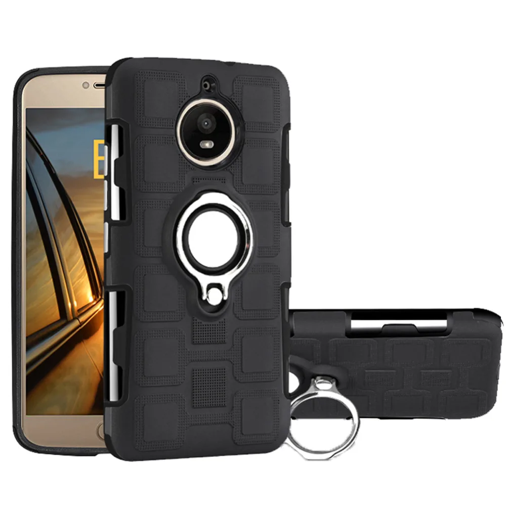 Phone Cases 2 in 1 for Motorola Moto G5s Plus Shockproof TPU+PC Stand Case Magnetic Adsorption w/ Finger Ring Back Cover |