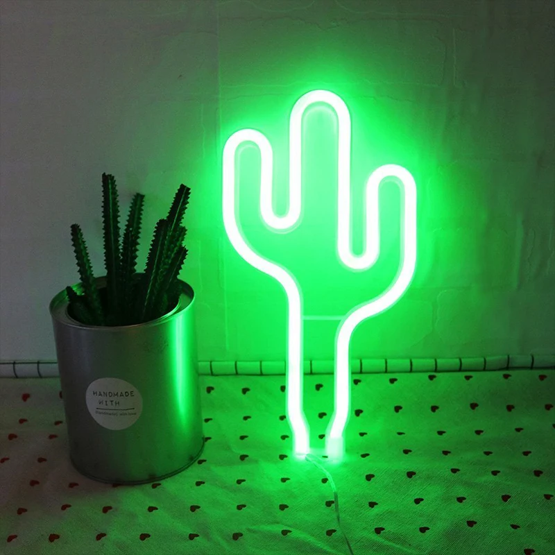 ROPIO LED неоновая вывеска ночные светильники кактус Фламинго уникальный дизайн