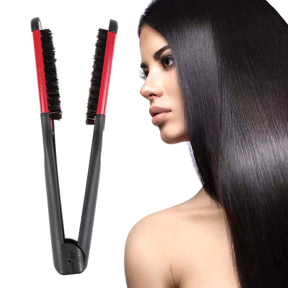 

Professional Natural Bristle Roll Hairbrush Massage Comb Anti-static Curly Frosted Handle Hair Comb Brush Hairdressing Tool