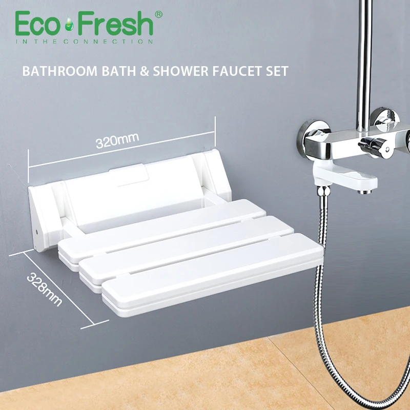 Ecofresh Wall Mounted Shower Seat bathroom shower folding seat folding beach Bath shower Stool toilet shower chair 2