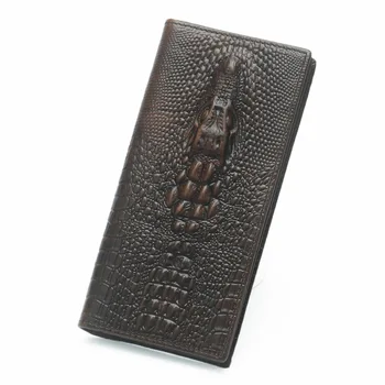 

Men's Leather Wallet Long Retro Crocodile Pattern Wallet Multi-card Men and Women Wallet