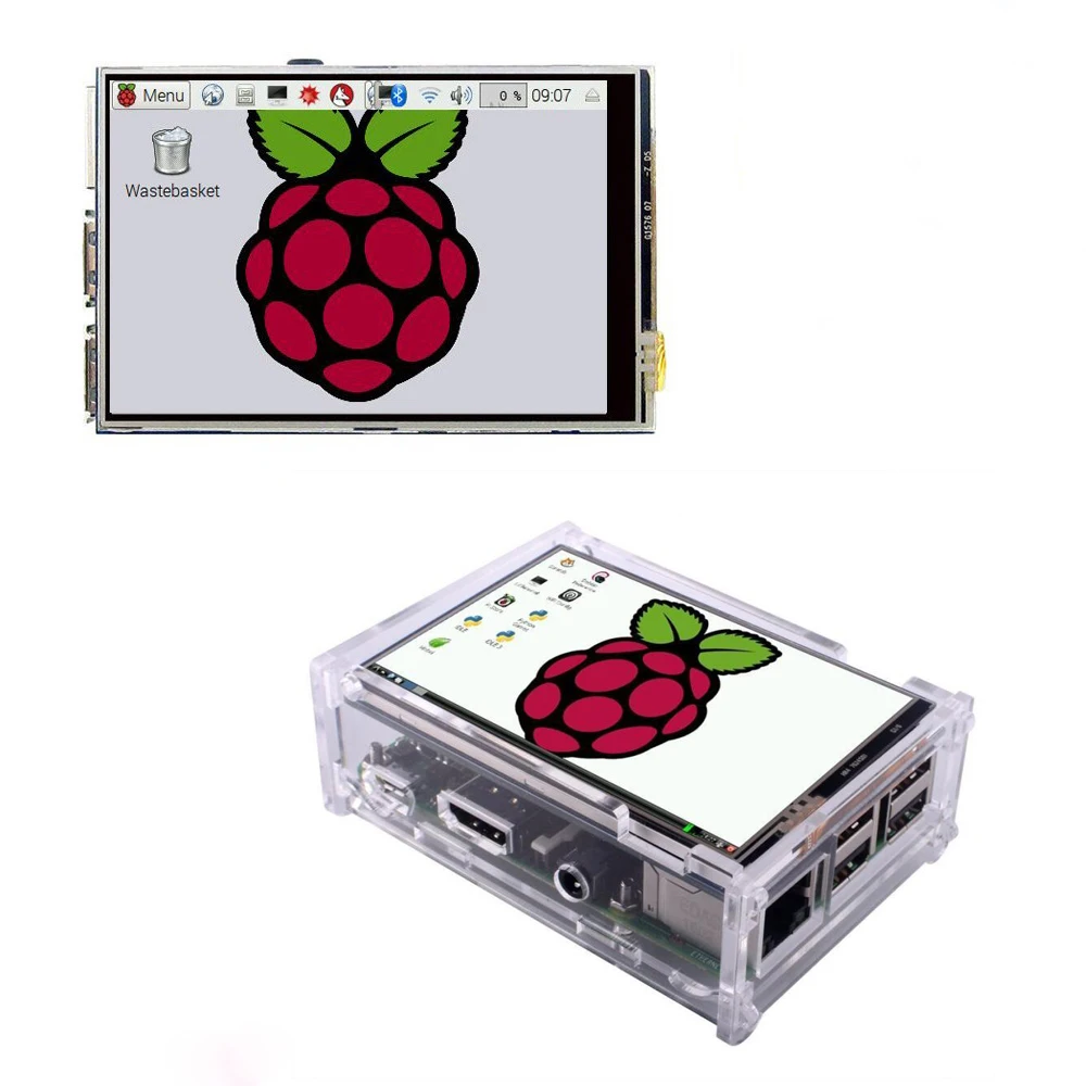 Горячая Распродажа 3,5 дюймов lcd TFT сенсорный экран дисплей для Raspberry Pi 2 и Raspberry Pi 3 Model B доска+ акриловый чехол+ стилус