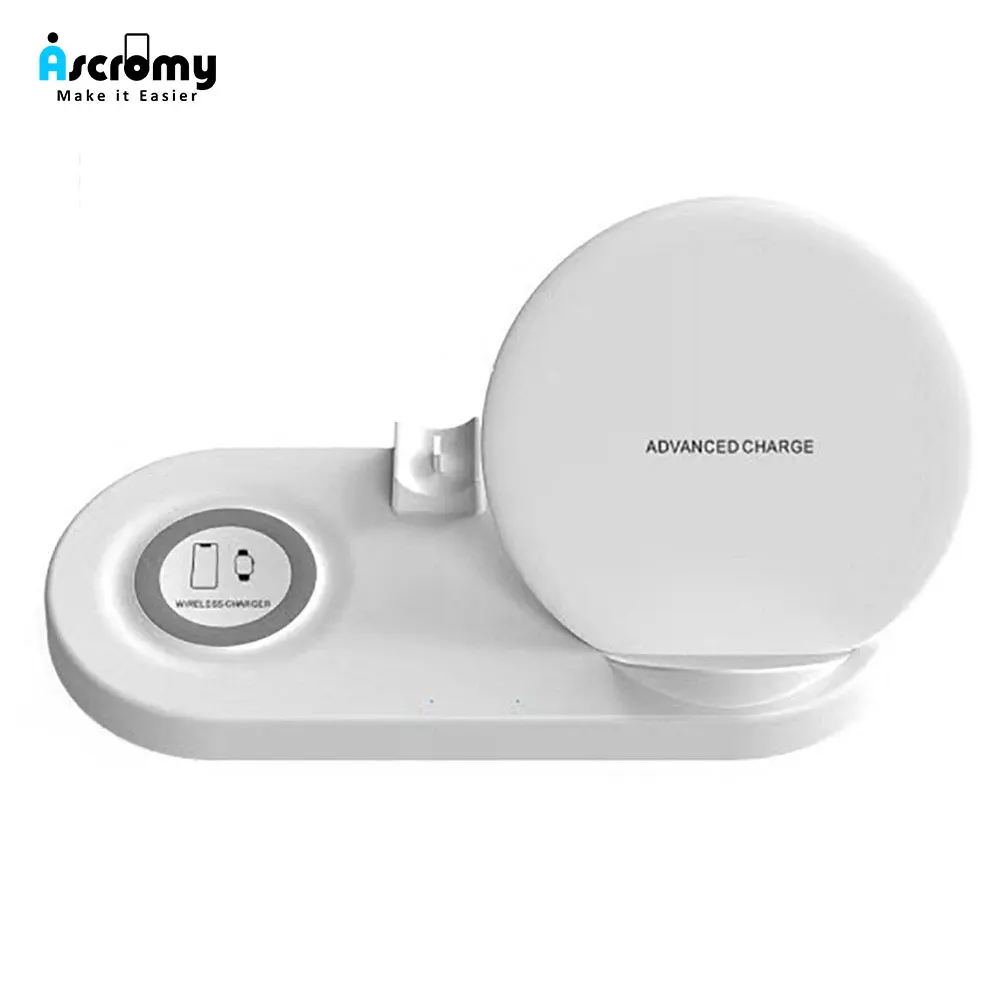 Ascromy быстрая Беспроводная зарядка подставка держатель для iwatch Apple Watch 4 3 2 Airpods iPhone X