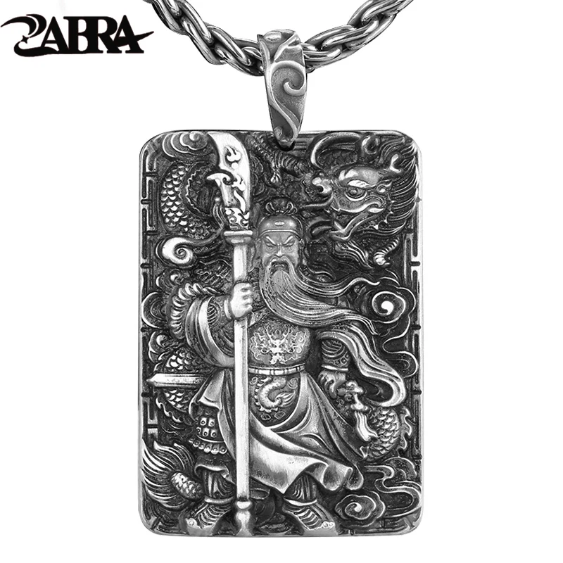 Подвеска ZABRA Religion из стерлингового серебра 999 пробы для мужчин Dragon Guan Yu Hero хорошее