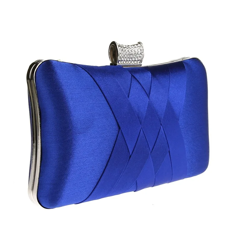 2019 Women Diamonds Evening Hand Bag Blue Clutch Bags Bride Wedding Party Chain Purse Small Handbag Ladies Clutches Bags