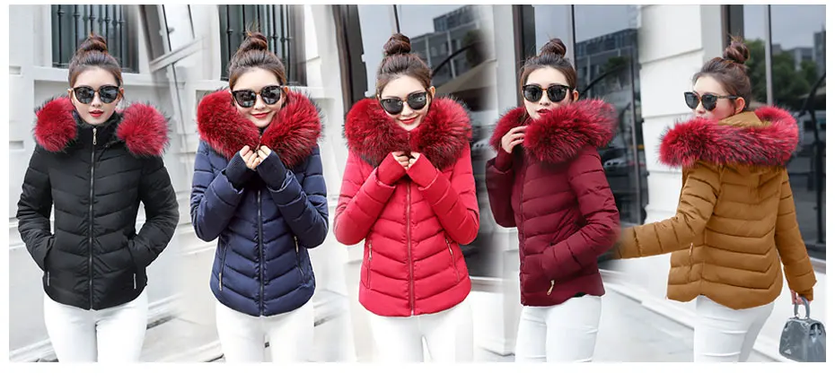 warmest winter coats for women Female Warm Winter Jacket 2020 Fashion Women Hooded Fur collar Down Cotton Coat Solid color Slim Large size Female Coat Leather Jackets