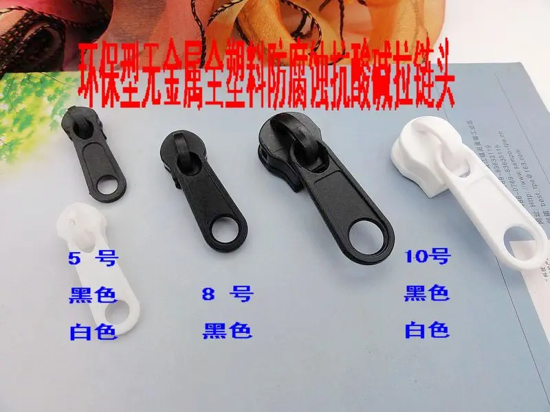 10# plastic zipper head slider for nylon zipper black white 5pcs/lot hight quality for diy fix a