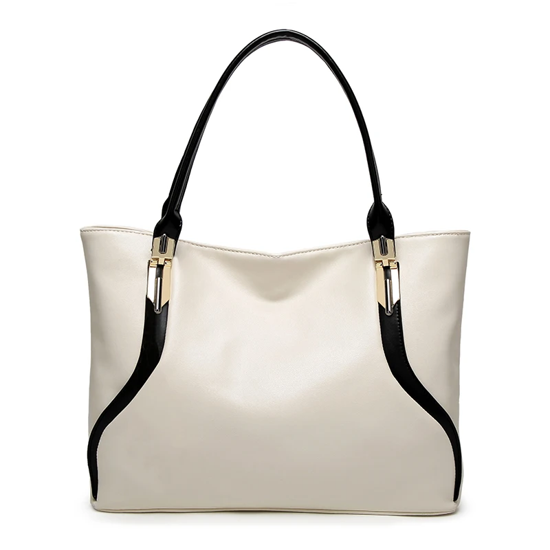 Простая роскошная женская кожаная сумка на плечо Большая вместительная сумка из искусственной кожи женская сумка белая женская сумка Повседневная ручная сумка