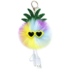 Новые креативные солнцезащитные очки ананас сотовый телефон кабель для передачи данных волосы мяч Ключ Пряжка дамская сумка маленькая подвеска креативный маленький подарок