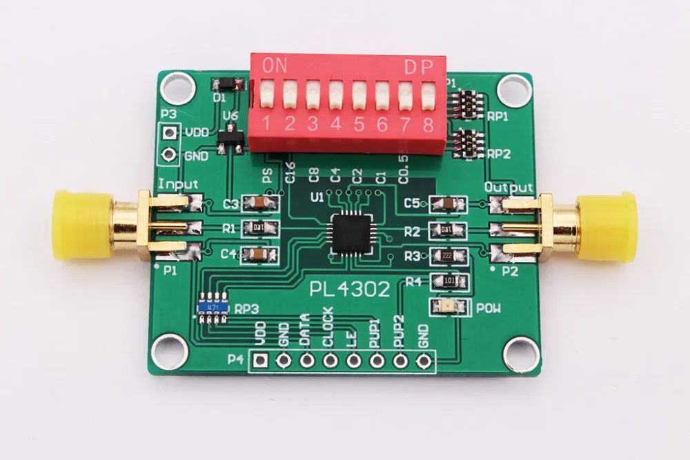 

PE4302 digital radio frequency attenuator module string and parallel port control 0.5dB~31.5 dB range