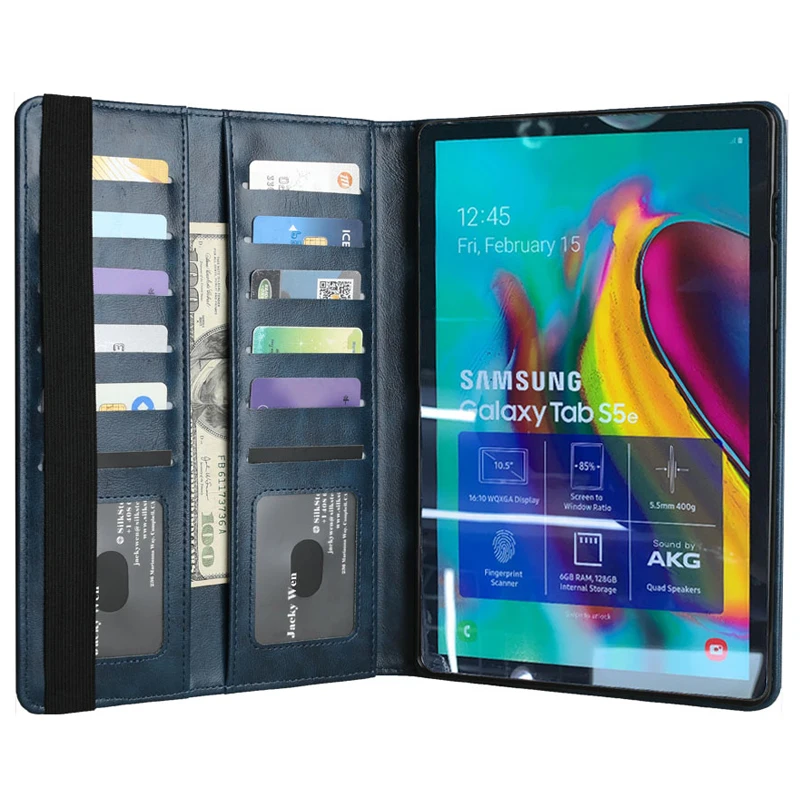 For Samsung Tab SM-T725 Retro Book Leaher Case Multi Flip Wallet Stand Smart Cover for Samsung Galaxy Tab S5e T720 With Pen Slot