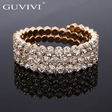 Роскошные женские Многослойные хрустальные стразы золотые браслеты цветные регулируемые свадебные браслеты ювелирные изделия подарки горячая распродажа