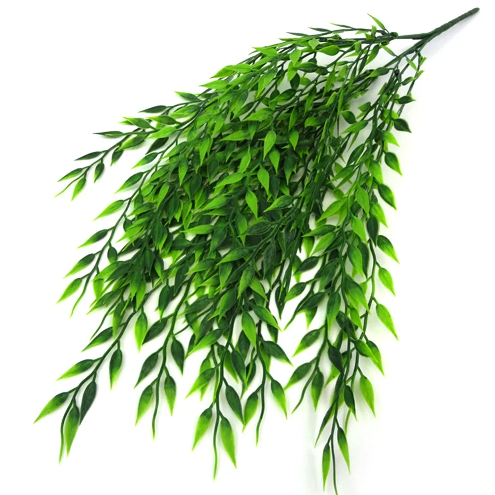 Искусственная ива ветви плетеные пластиковые поддельные плакущие ивы зеленые растения ротанг, искусственные цветы на стену потолочные украшения