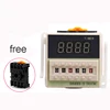 AC/DC 24v-240v DH48S-S Programmable Digital display time relay cycle control Double Time Delay Relay Socket with Base Voltage ► Photo 1/6