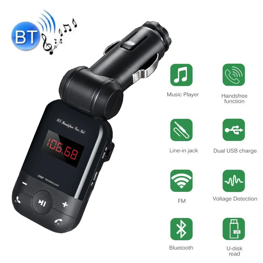 2019 Многофункциональный BT-26 Car Kit Bluetooth FM USB передатчик автомобиля Зарядное