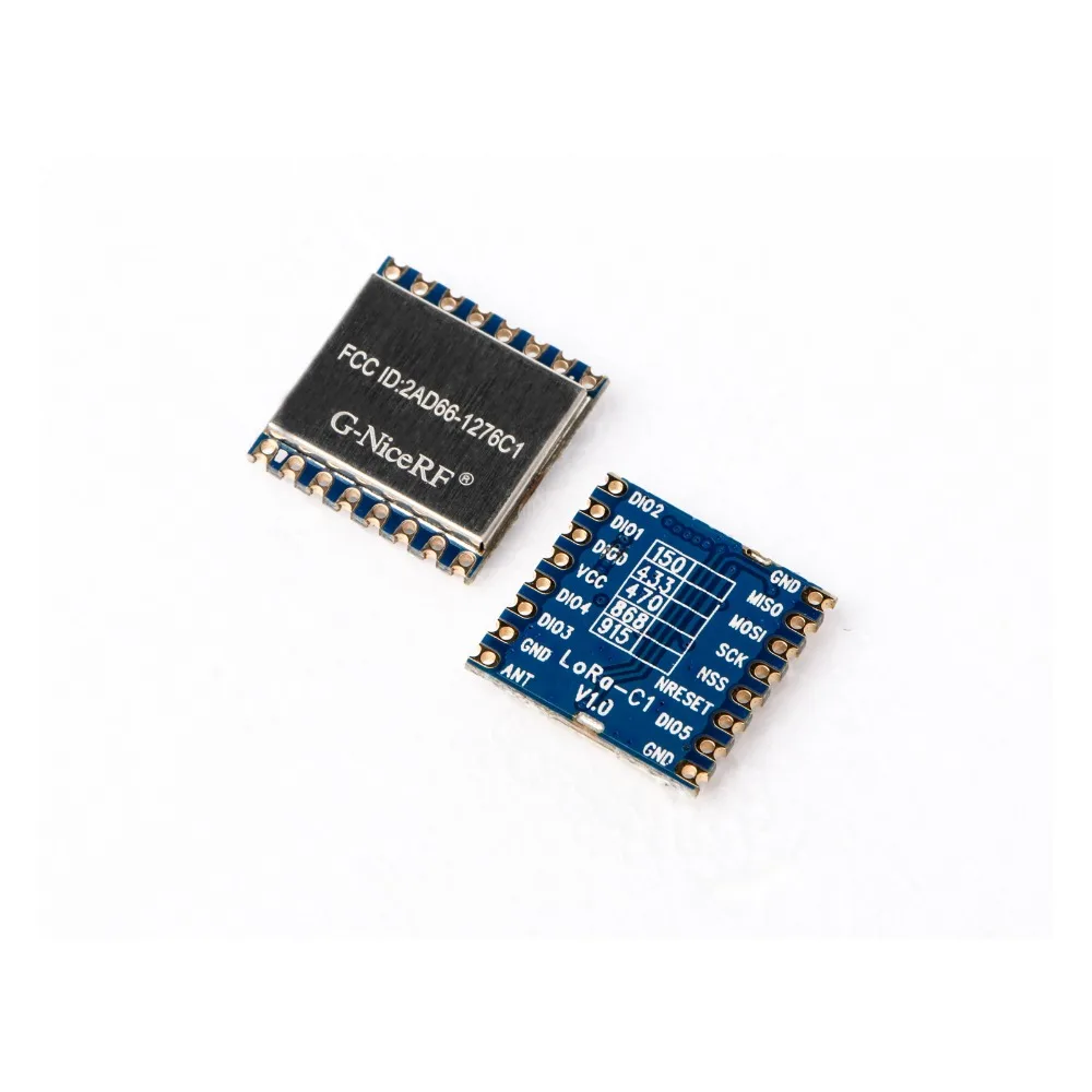 

NiceRF 100PCS LoRa1276-C1+spring antenna 915mhz LoRa SX1276 Module 915MHz 20dBm 4Km in Open Area 915MHz/868MHz FCC