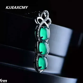 

KJJEAXCMY boutique jewelry, 925 sterling silver inlaid with natural green chalcedony pants four seasons hair beans wholesale hot