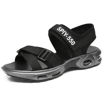 

New Men Breathable Sandals Air Cushion Beach Sandals High Quality Comfortable Non-slip Flip Flops Outdoor Black Sandals
