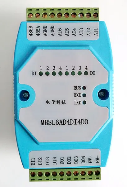 6 Channels Analog Signal 4 channels Digital Signal Input and Output Module 6AD/4DI/4DO RS485 Modbus RTU Communication Ethernet