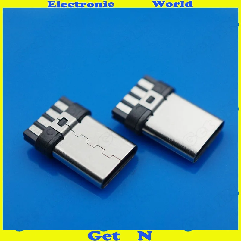 200pcs USB 3.1 C type Male Jack Wire type Double sided USB Charge Plug