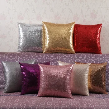 

Sequin satin Pillow Case back Throw Cushions Home Pillowcases Christmas gift Pillow Cover 15x15in almohada