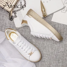 Frauen Müßiggänger Mikrofaser Plateauschuhe Frau Creepers Herbst Wohnungen Casual Lace-Up Gold Silber Weiß Frauen Brogue Schuhe