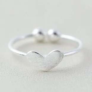 

925 Sterling Silver Rings for Women Heart Rings Lovely Girls Christmas Gift Adjustable Size Ring