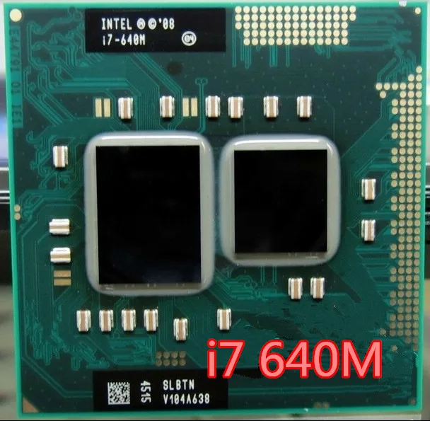 

Intel core I7 640m I7-640m i7 640M Dual Core 2.8GHz L3 4M 2800 Mhz BGA1288 CPU Processor works on HM55 640M free shipping