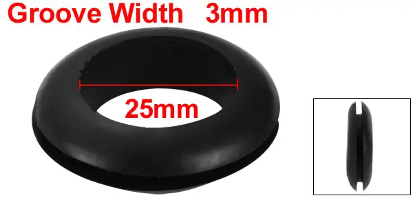 Wire Protective Grommets Black Rubber 25mm Double Sided Grommet