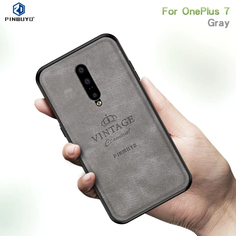 Чехол PINWUYO для OnePlus 7 винтажный Ретро тонкий гибридный TPU PC кожаный защитный чехол