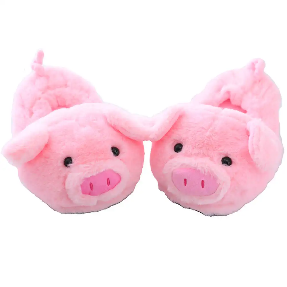 Millffy/удобные плюшевые тапочки с розовой Свинкой на каблуке; большие размеры; милые хлопковые тапочки со Свинкой; домашняя обувь для пар
