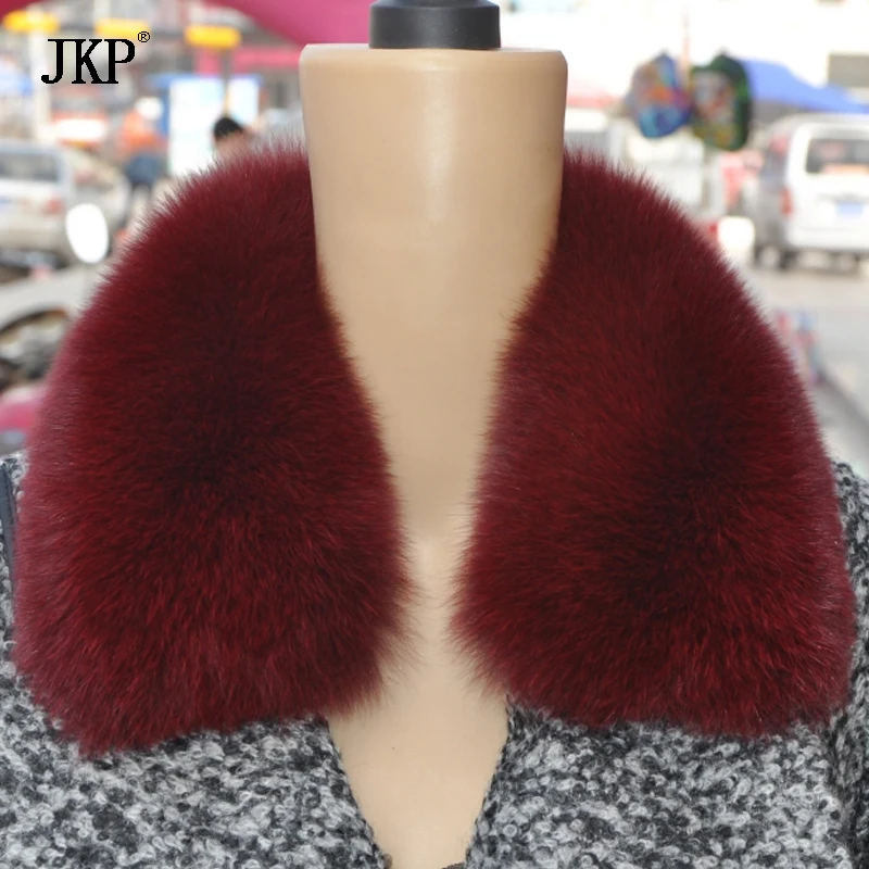 

Women Real Fox Fur Collars for Coat Solid Female Warm Genuine Fox Fur Scarf