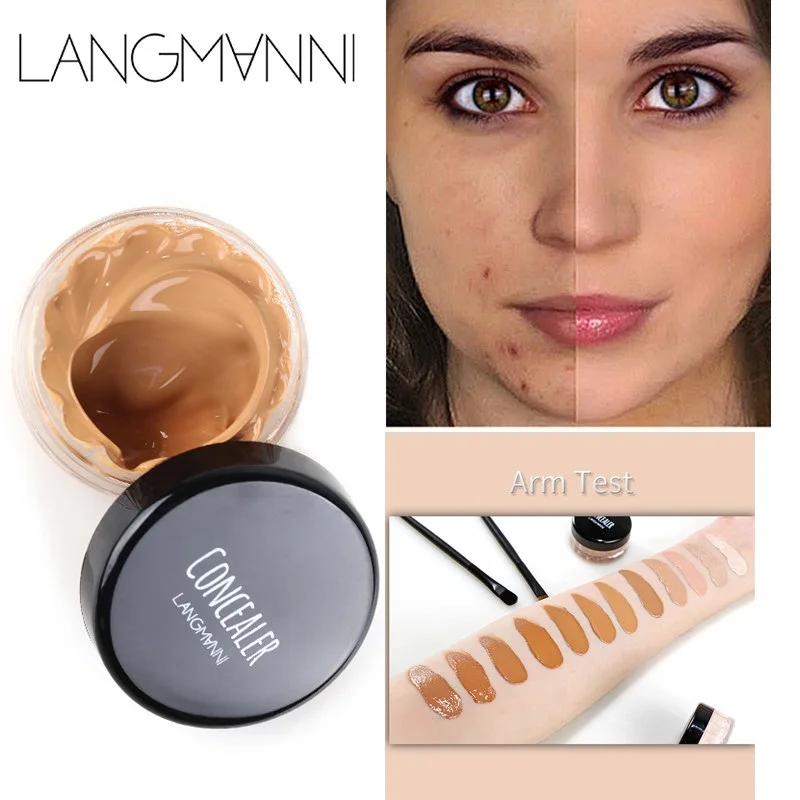 

LANGMANNI Face Base Concealer Foundation Palette Lasting Waterproof Cover Dark Circles Acne Contour Liquid Cream TSLM2