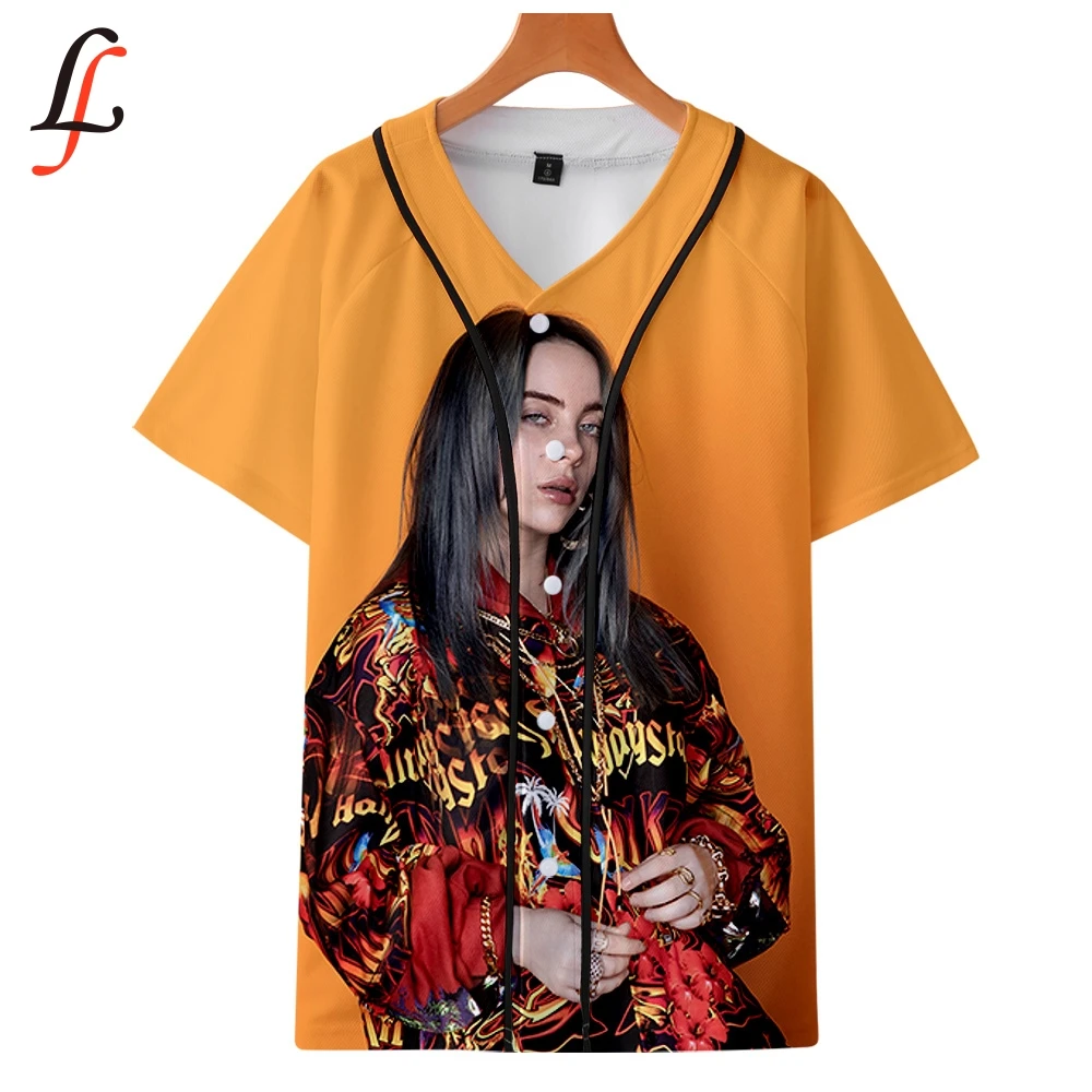 Billie Eilish, 3D принт, бейсбольные футболки для женщин/мужчин, модные летние футболки с коротким рукавом,, уличная одежда, футболки, топы