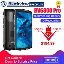 

Blackview BV6800 Pro 5.7" Smartphone IP68 Waterproof MT6750T Octa Core 4GB+64GB 6580mAh Battery Wireless Charge NFC Cell phone