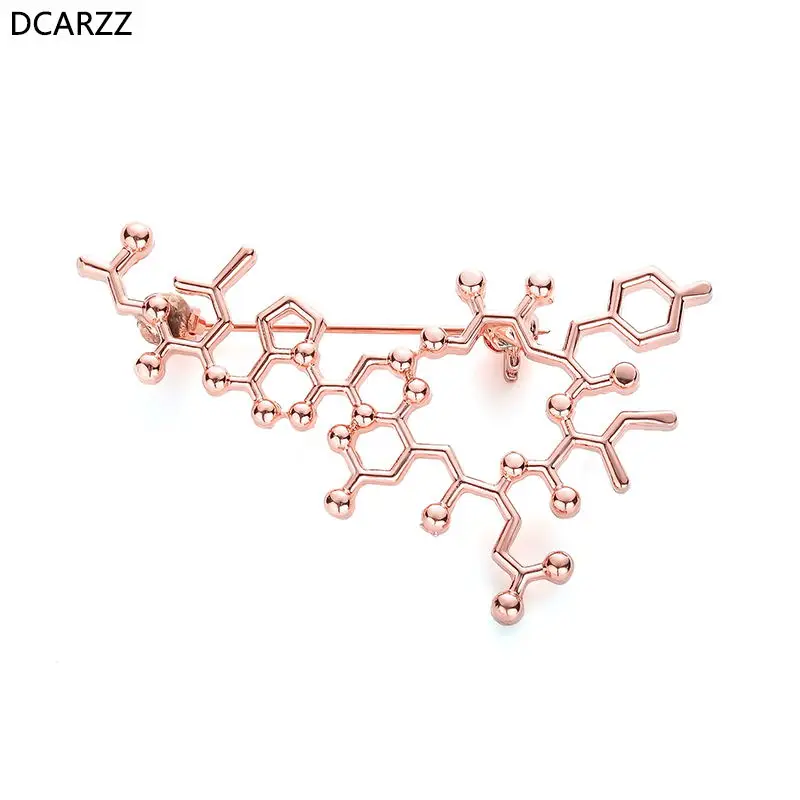 

New Trendy Oxytocin Lapel Pin Badge Gold Silver Rose Gold Pins and Brooches Doctor Medical Jewelry Women Men Accessories Pin