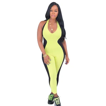 

Spring Summer Women Jumpsuit Bodycon Playsuit Bodysuit Overalls Rompers Plus Size Patchwork Color Casual Long Pants Jumpsutis