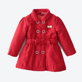 

Toddler jacket new girl double-breasted Winter coat leisure warm outdoor cotton-padded kids clothes
