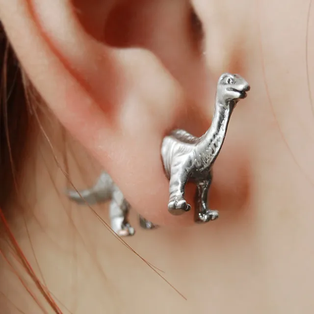 Juric World Park Dinosaurs Stud Earrings Three Juric World Park Dinosaurs Stud Earrings Three Dimensional Tridimensional Fake Body Ear Piercing Puncture