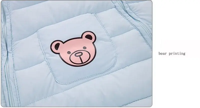COOTELILI  60-90cm  Cute Bear Warm Thicken Baby Romper Infant Jusmsuit  Hooded Boys Suit Baby Girls Clothes Pink Sky Blue (6)