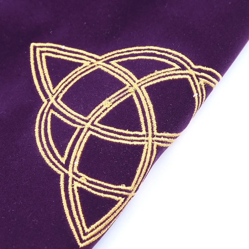 60*60 см бархатная скатерть Таро алтарь Wicca Pentacle Sun вышивка настольная