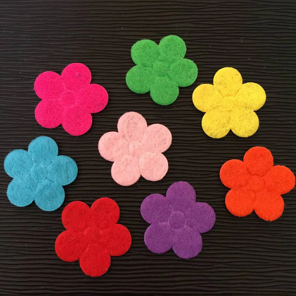 

NEW 150PCS Mix 20mm Padded Felt Spring Flower Appliques Crafts Wedding Making DIY A71A*3