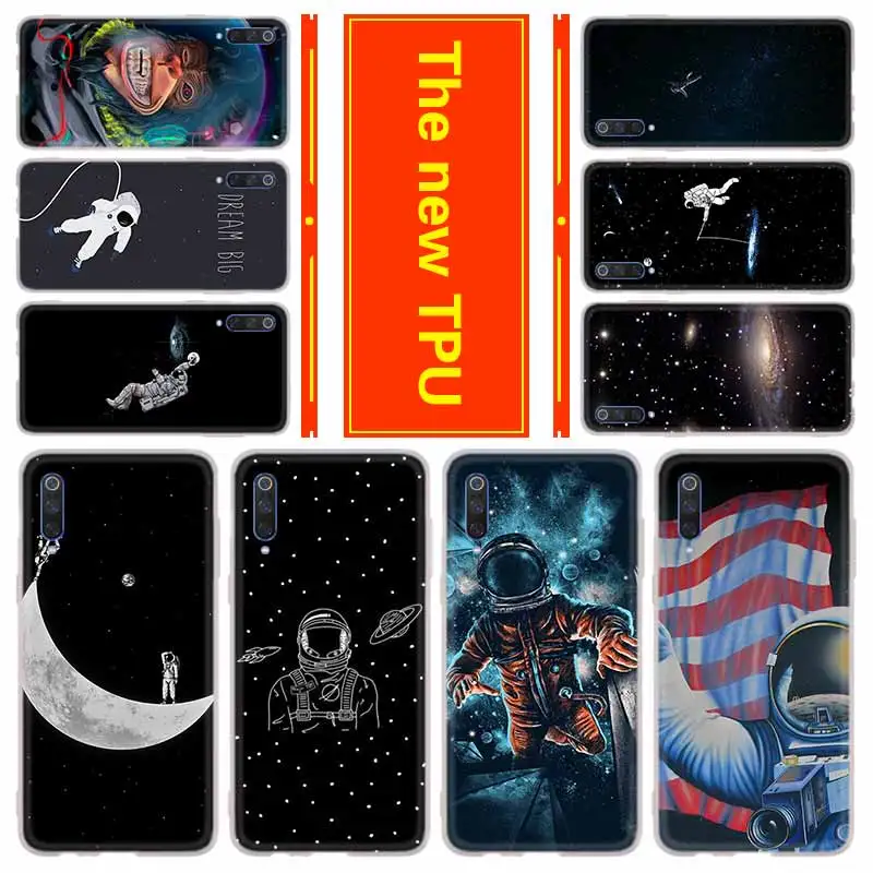 Soft Silicone Case For Xiaomi Mi 12 11 10 8 A3 A2 Cc9 Lite 9 11Pro 6x Ultra Cover Astronaut | Мобильные телефоны и