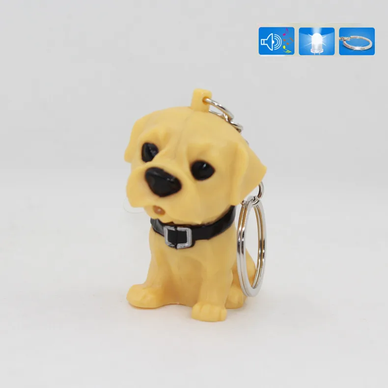 

New arrive Cartoon dog 3D Key ring with sound,Toys Chiristmas gift,Cute The simulation spotty dog Led key new toys 9#
